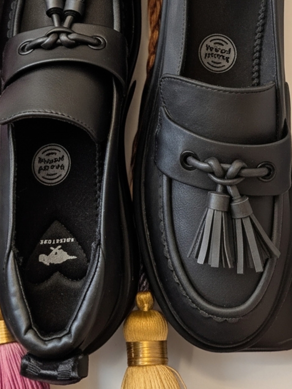Womens Rocket Dog Black Tassel Loafers - Classic Leather Slip-Ons